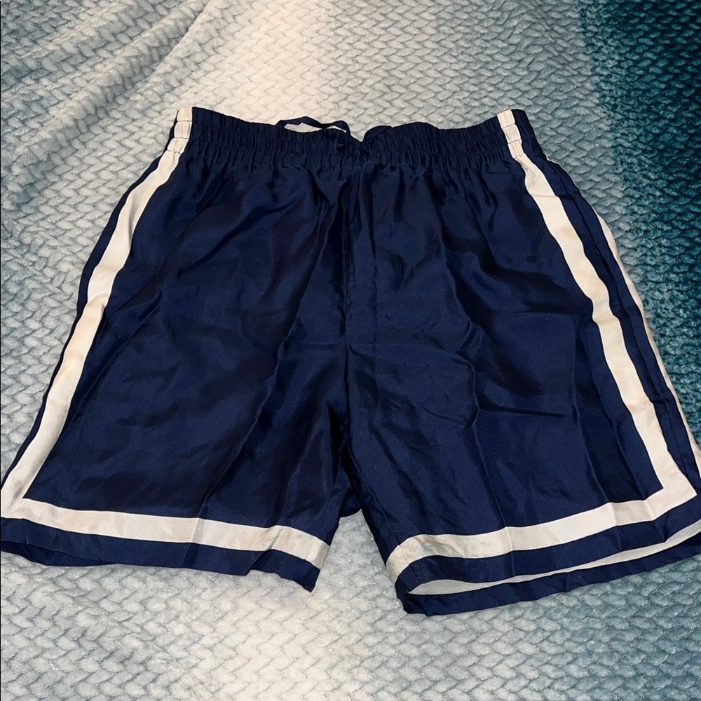 Casablanca Men's Navy Blue Silk Shorts